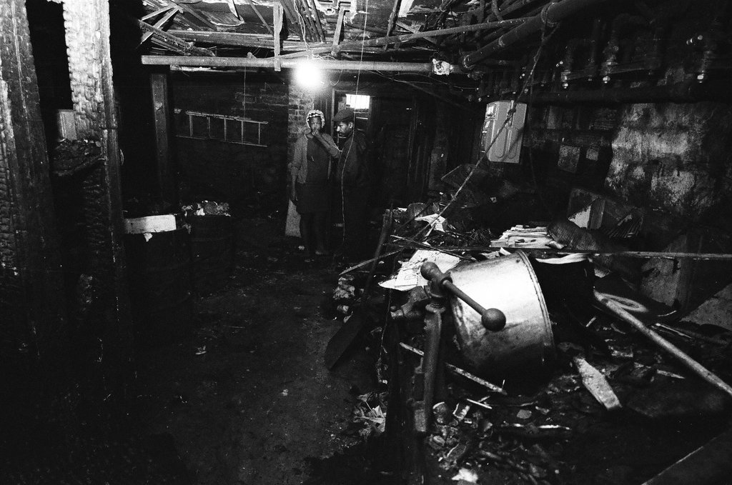 Garbage accumulating at apartment after fire - Bill Mares for Chicago Sun-Times