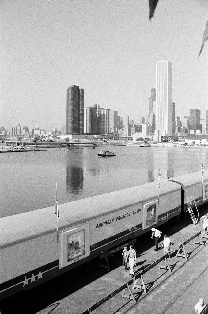 People tour the Freedom Train at Navy Pier - Henry Herr Gill for Chicago Sun-Times