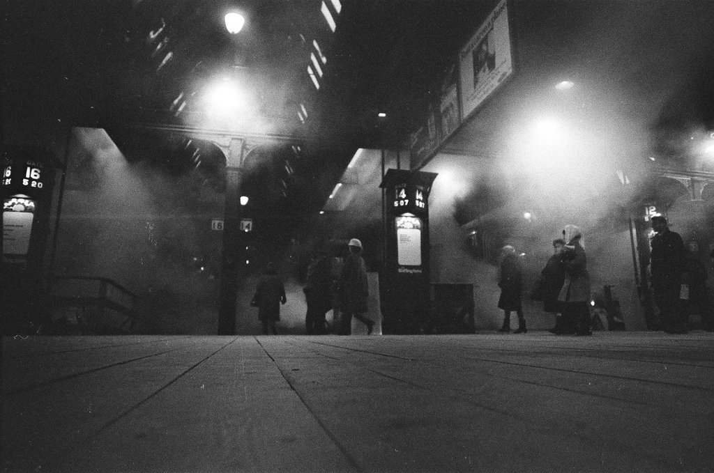 Union Station platforms covered in steam from cold temperatures - Perry C. Riddle for Chicago Sun-Times