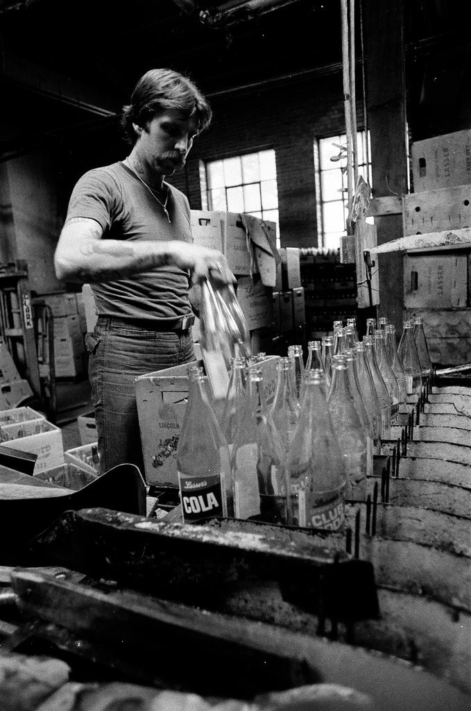 Lasser's Beverage Company production line - John H. White for Chicago Sun-Times