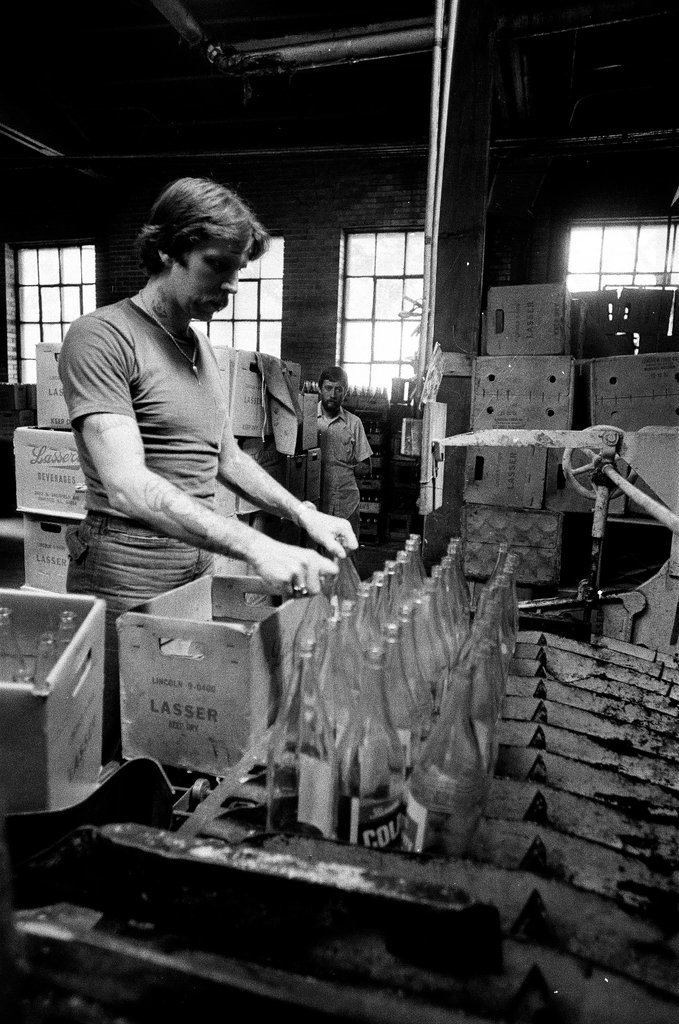Lasser's Beverage Company production line - John H. White for Chicago Sun-Times