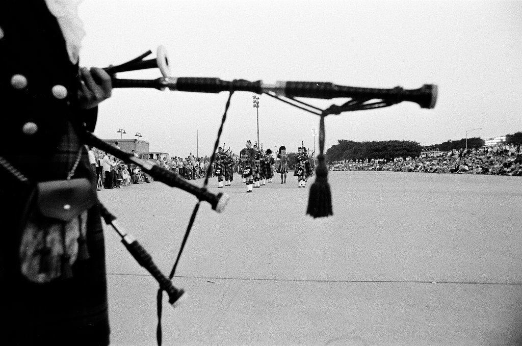 Drum and bagpipe contest at Grant Park - Bob (Robert) Black for Chicago Sun-Times