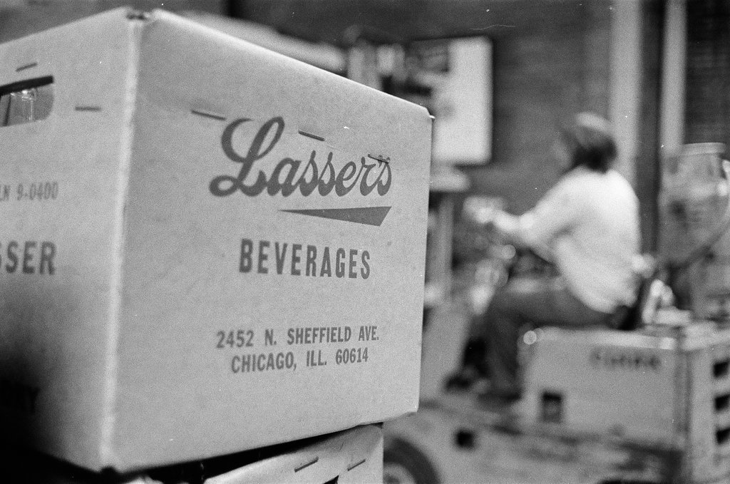 Lasser's Beverage Company production line - John H. White for Chicago Sun-Times