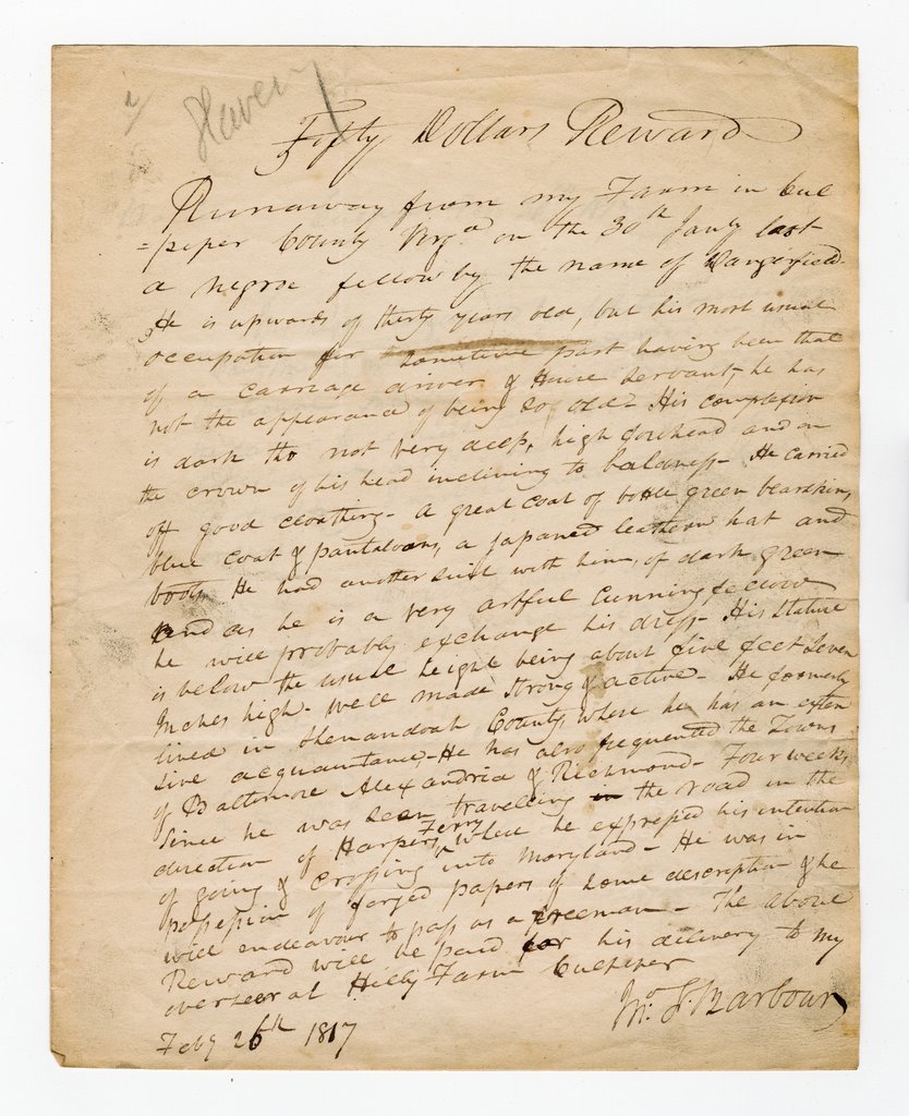 Reward for enslaved person