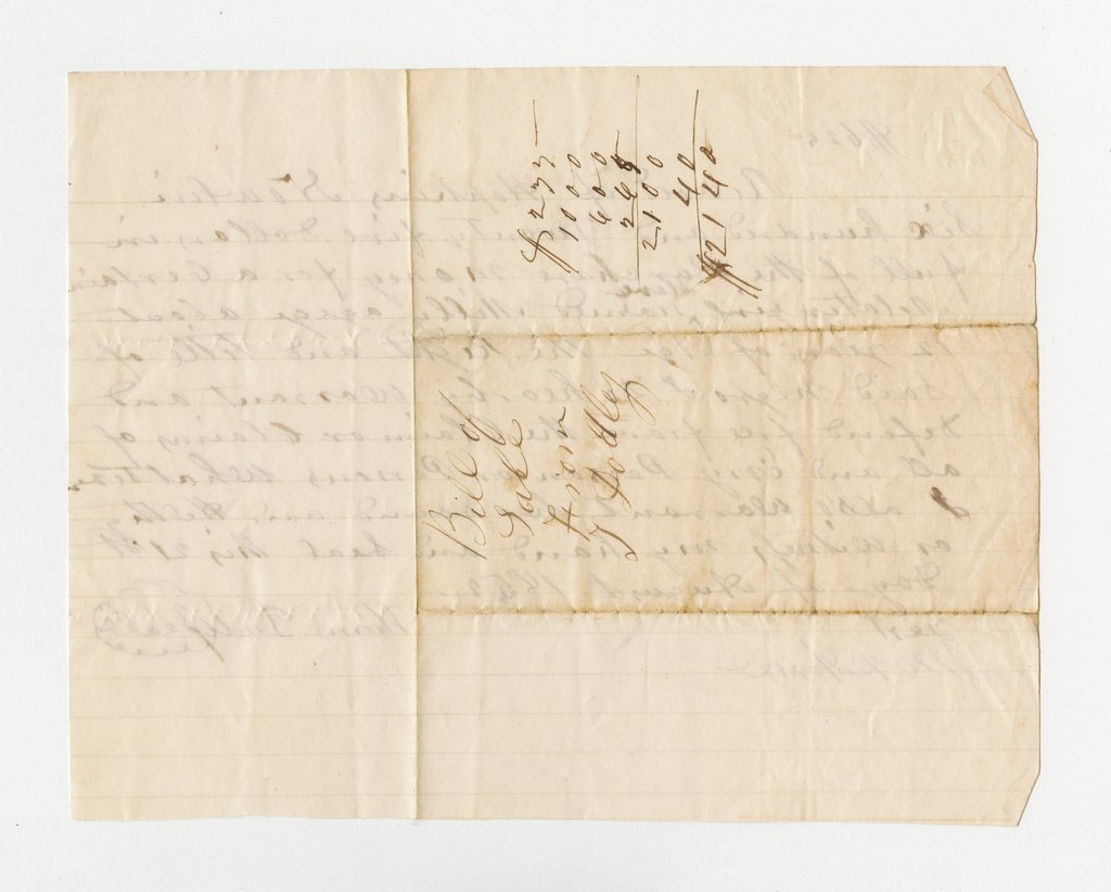 Bill of sale for enslaved girl Milly