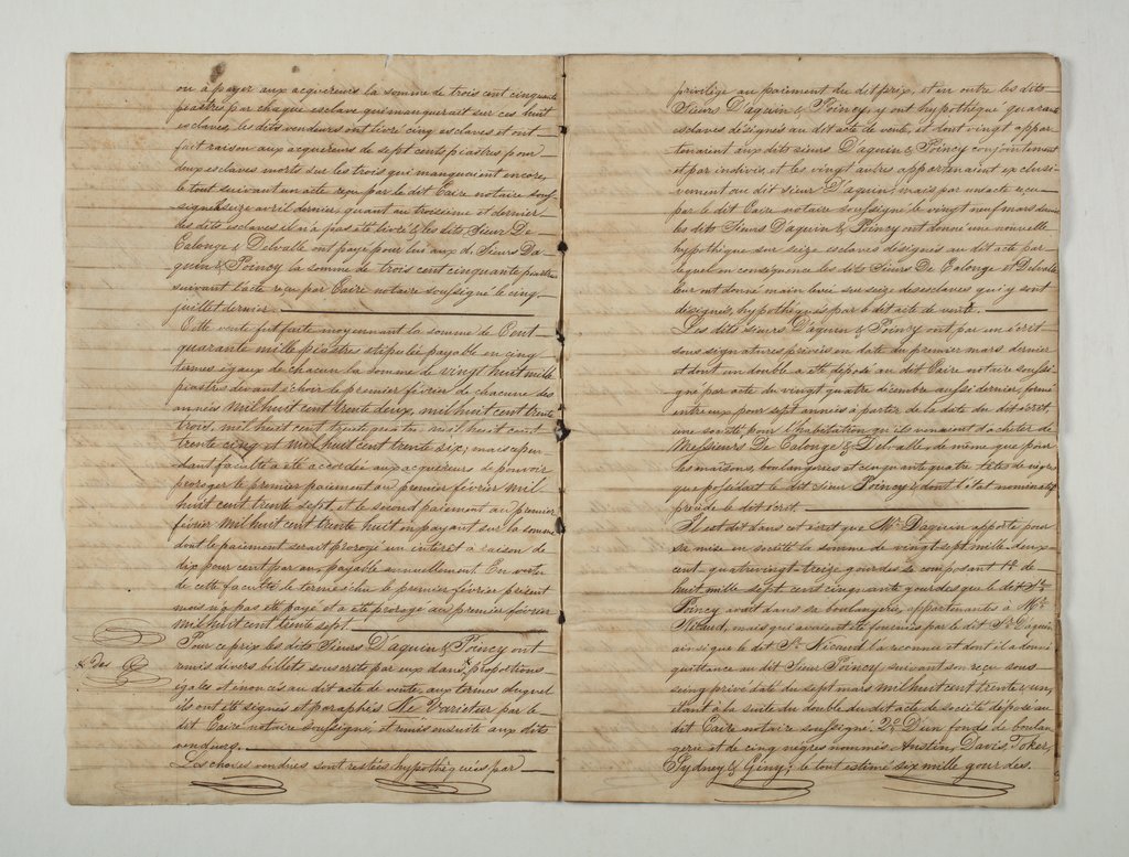 Document regarding the value of 54 enslaved people