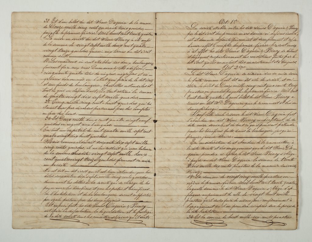 Document regarding the value of 54 enslaved people