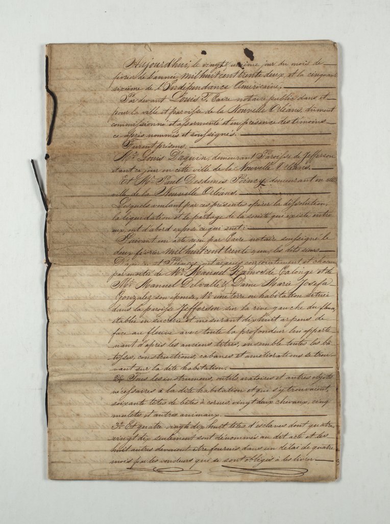 Document regarding the value of 54 enslaved people
