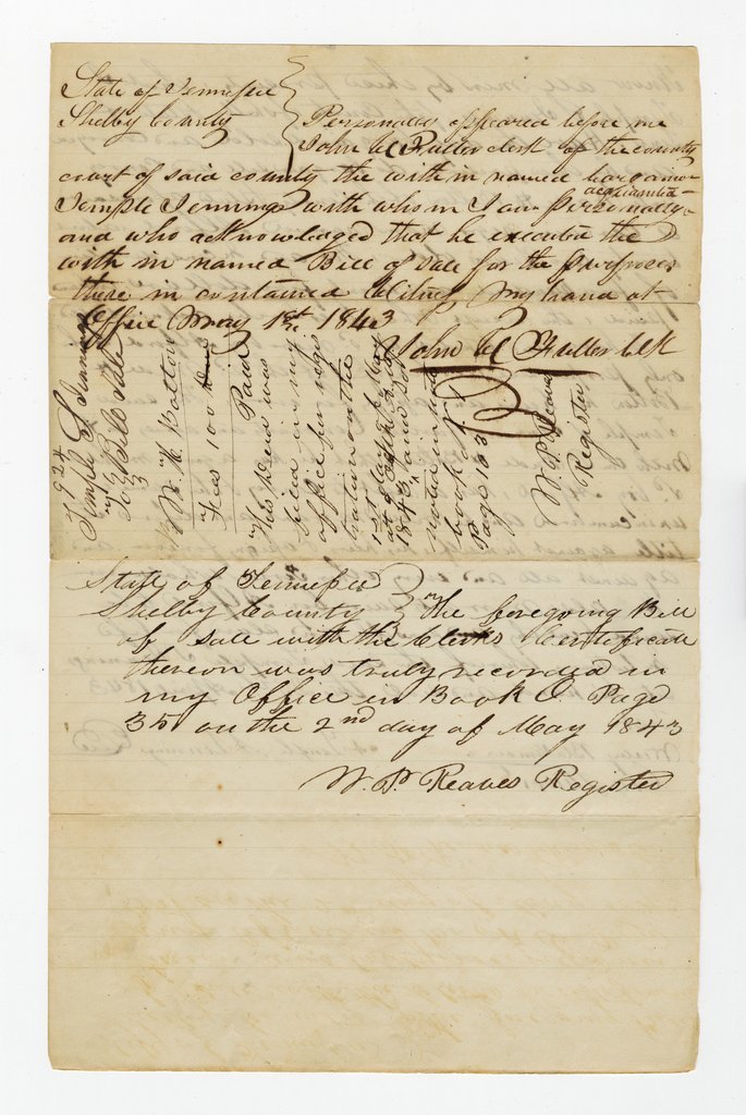 Bill of sale for enslaved people