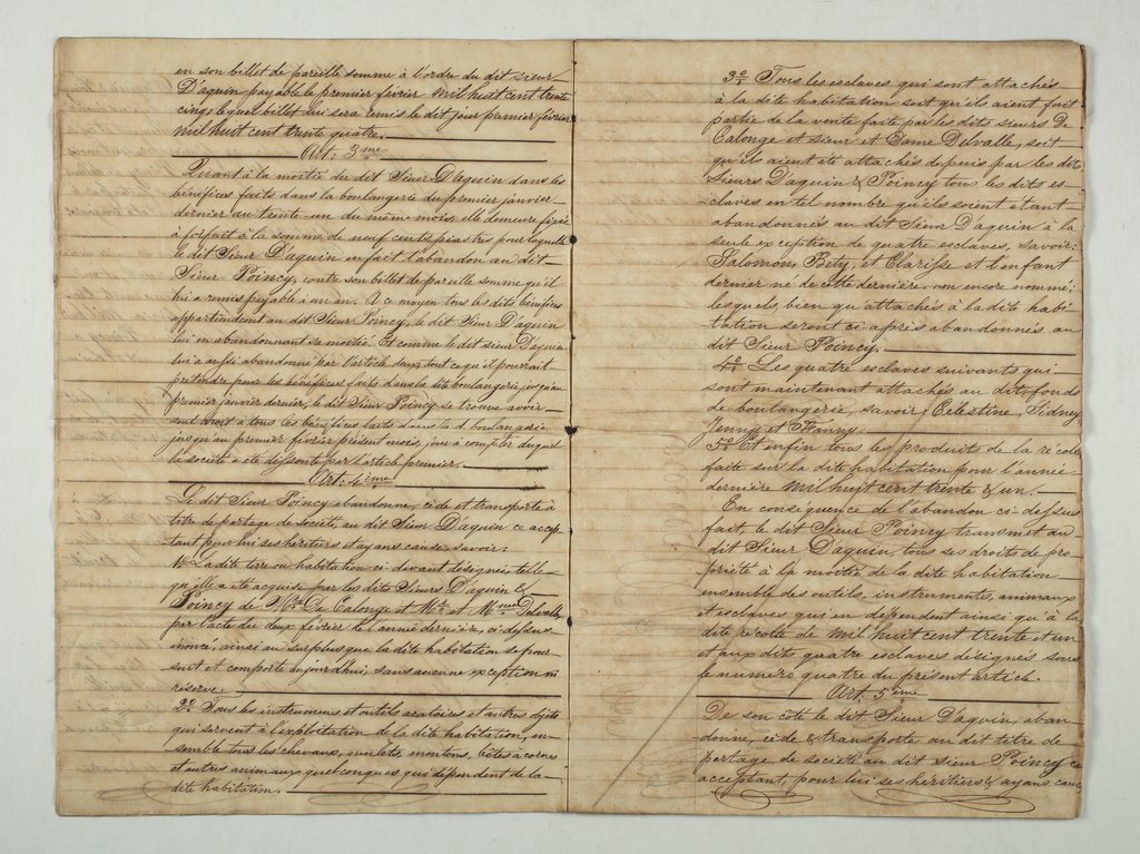 Document regarding the value of 54 enslaved people