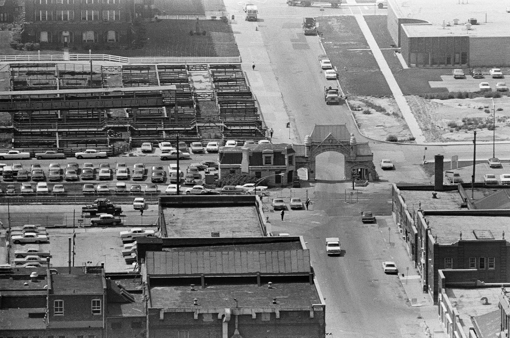 Aerial views of International Amphitheatre and Hilton Hotel - Gary Settle for Chicago Sun-Times