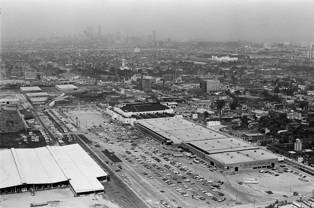 Aerial views of International Amphitheatre and Hilton Hotel - Gary Settle for Chicago Sun-Times