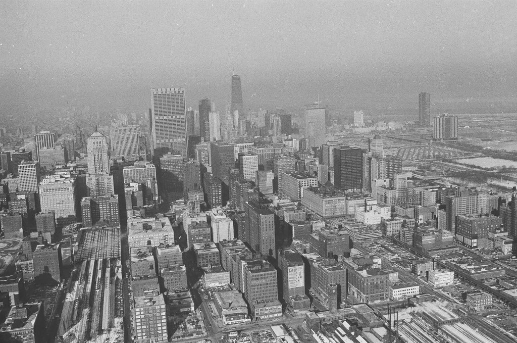 Aerial views of Chicago Loop and Grant Park - Howard Lyon for Chicago Sun-Times