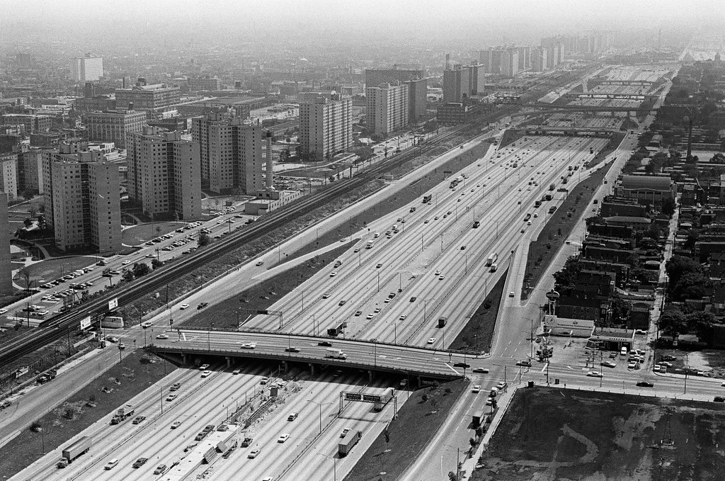 Aerial views of International Amphitheatre and Hilton Hotel - Gary Settle for Chicago Sun-Times