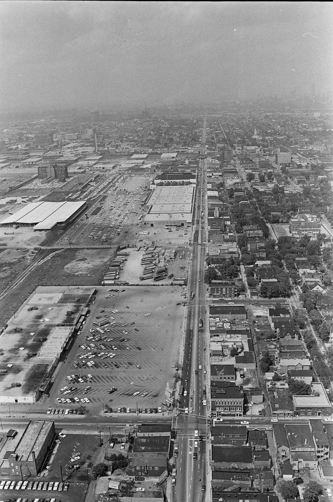 Aerial views of International Amphitheatre and Hilton Hotel - Gary Settle for Chicago Sun-Times