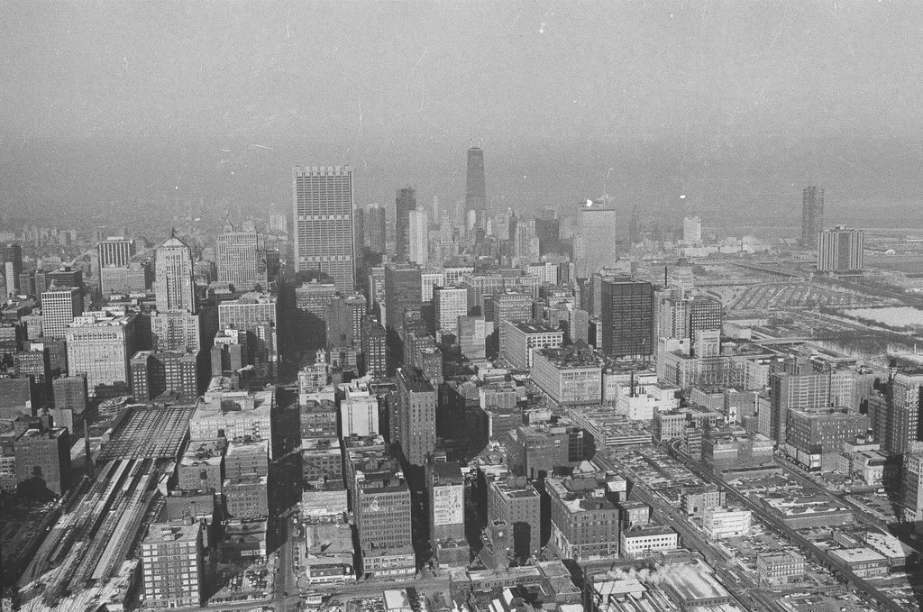 Aerial views of Chicago Loop and Grant Park - Howard Lyon for Chicago Sun-Times