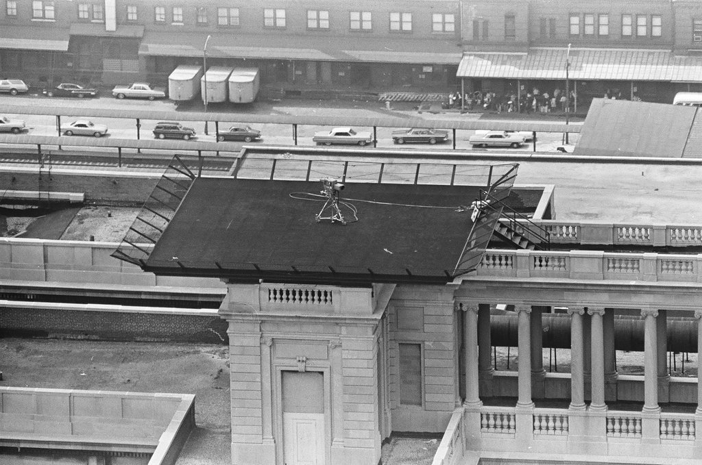 Aerial views of International Amphitheatre and Hilton Hotel - Gary Settle for Chicago Sun-Times