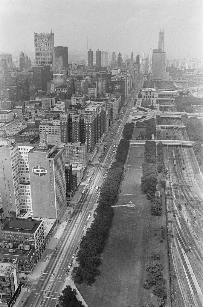 Aerial views of International Amphitheatre and Hilton Hotel - Gary Settle for Chicago Sun-Times