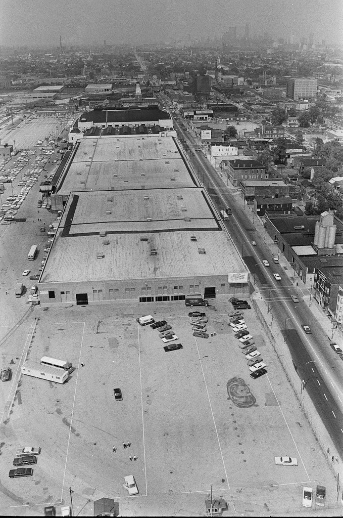 Aerial views of International Amphitheatre and Hilton Hotel - Gary Settle for Chicago Sun-Times