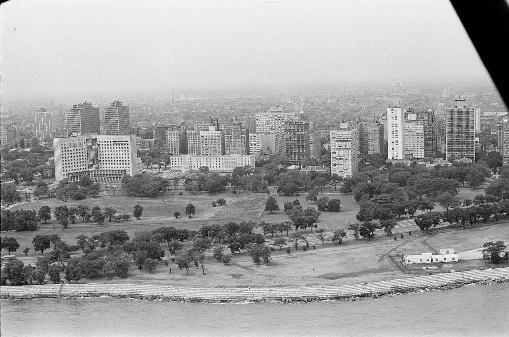 Aerial views of Meigs Field, Burnham Harbor, and high rises - John Jaqua for Chicago Sun-Times