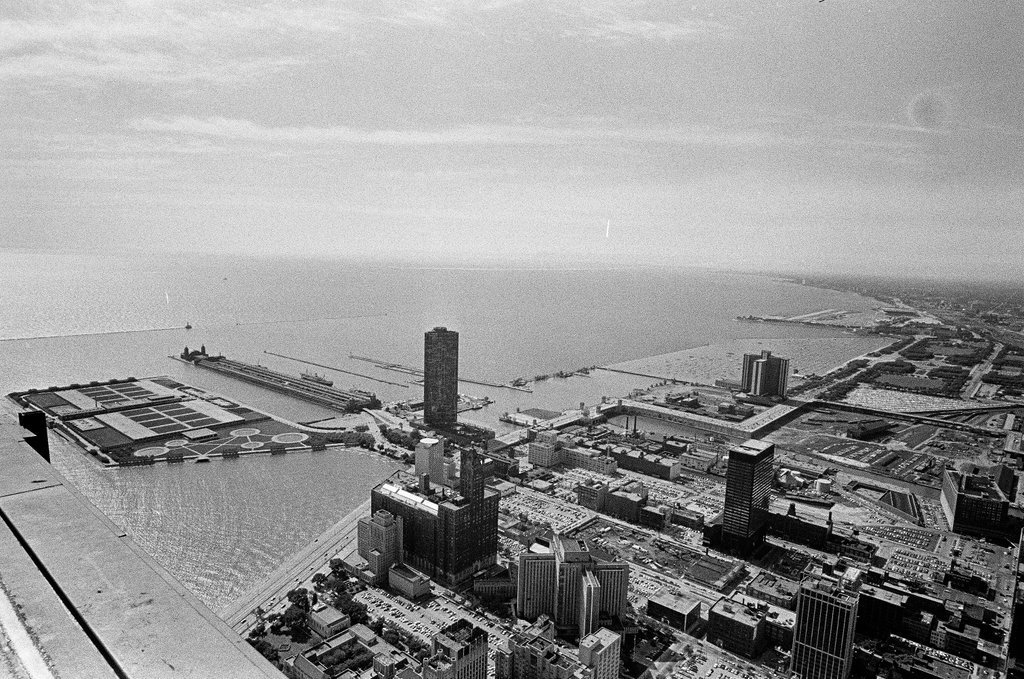 Views of buildings from skyscraper - Peters (Clarence or Pete) for Chicago Sun-Times