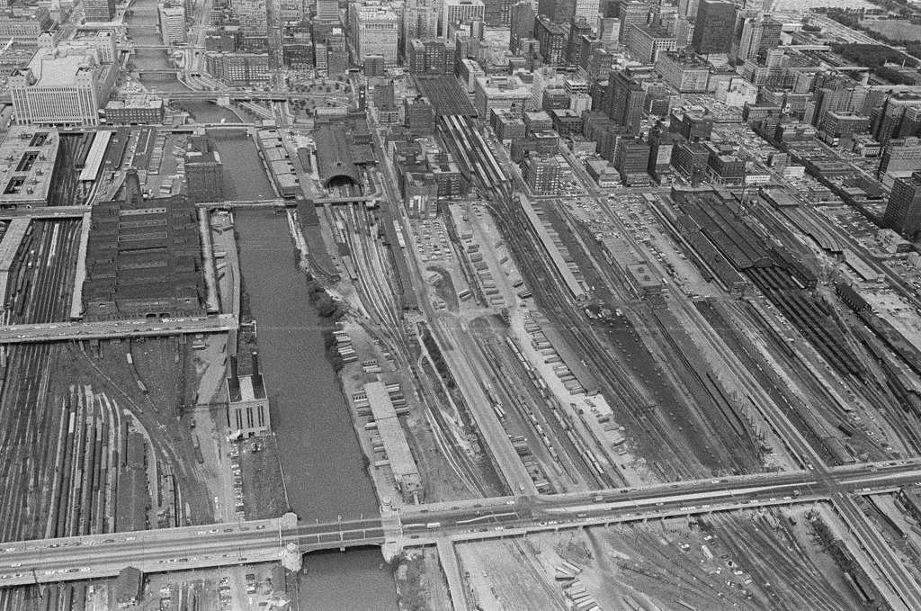 Aerial views of B&O and Dearborn Street train stations - Bob Kotalik for Chicago Sun-Times