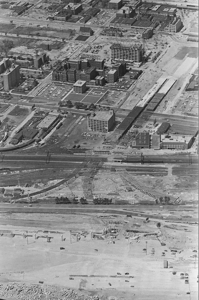 Aerial Views of the new Stevenson Expressway interchange under construction - John Jaqua for Chicago Sun-Times
