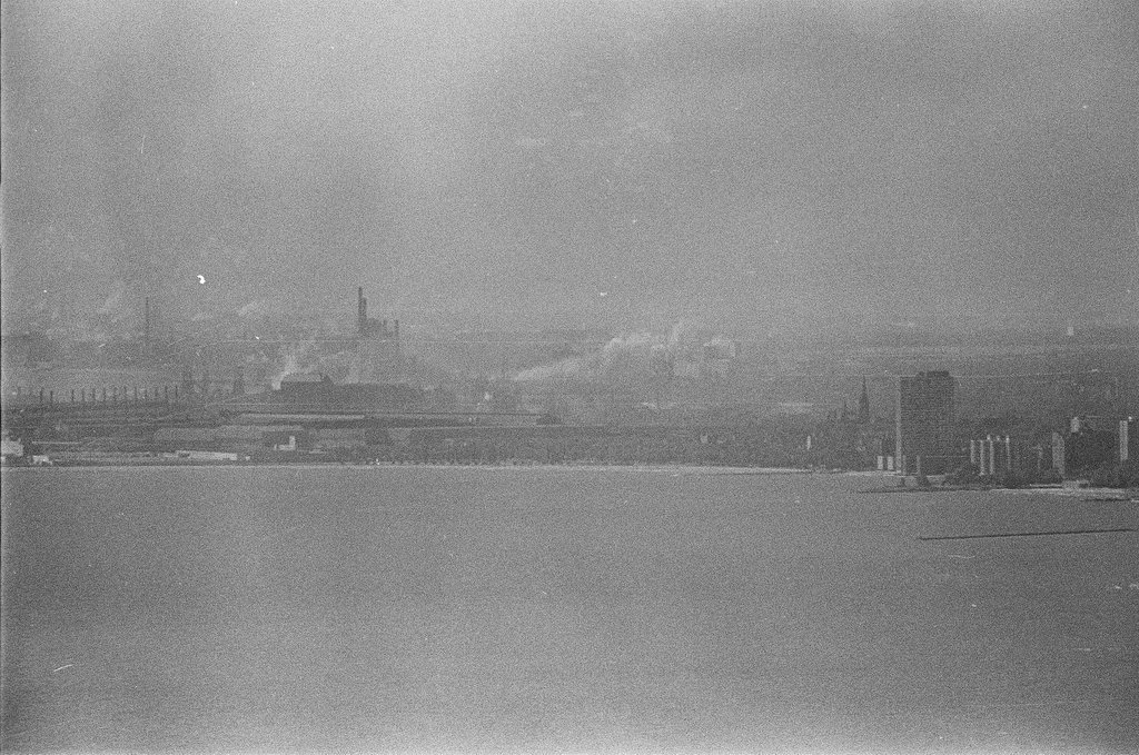 Views of harbors and buildings from skyscraper - Peters (Clarence or Pete) for Chicago Sun-Times