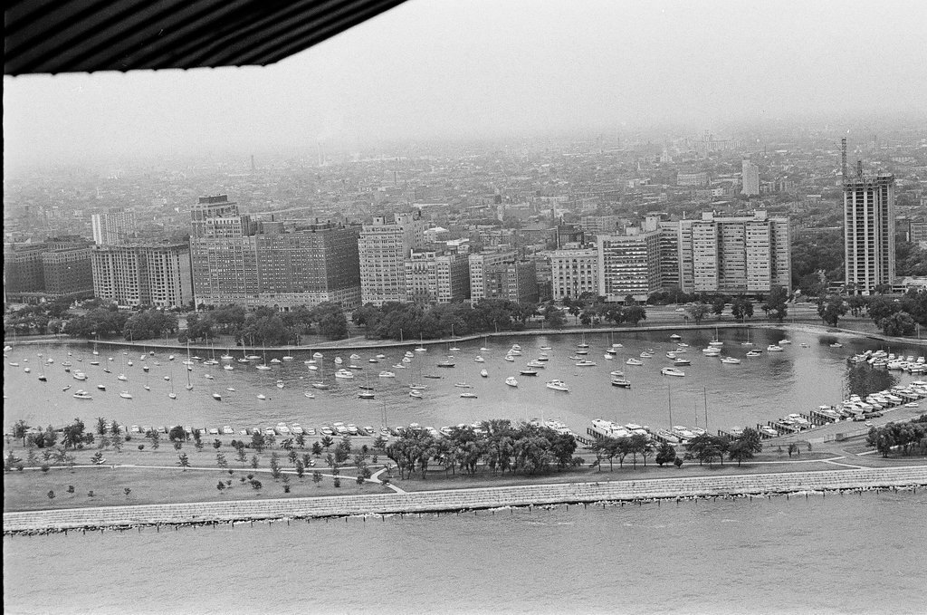 Aerial views of Meigs Field, Burnham Harbor, and high rises - John Jaqua for Chicago Sun-Times