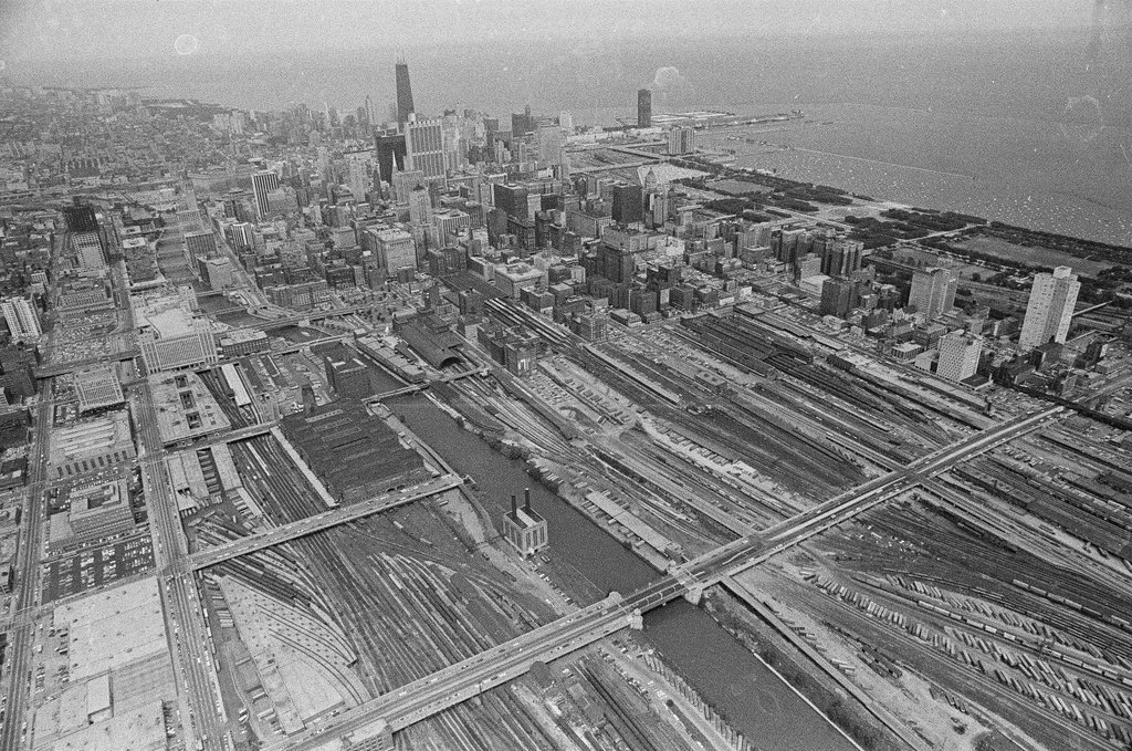 Aerial views of B&O and Dearborn Street train stations - Bob Kotalik for Chicago Sun-Times