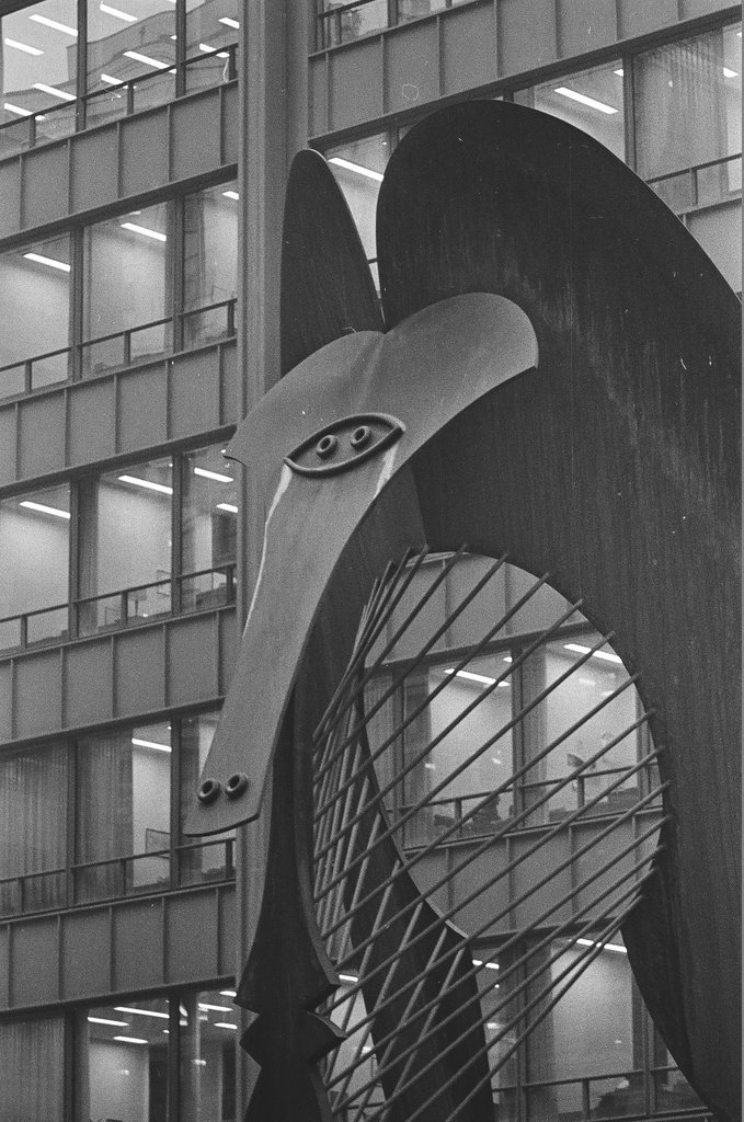 Ice formation on Picasso sculpture - Chicago Sun-Times
