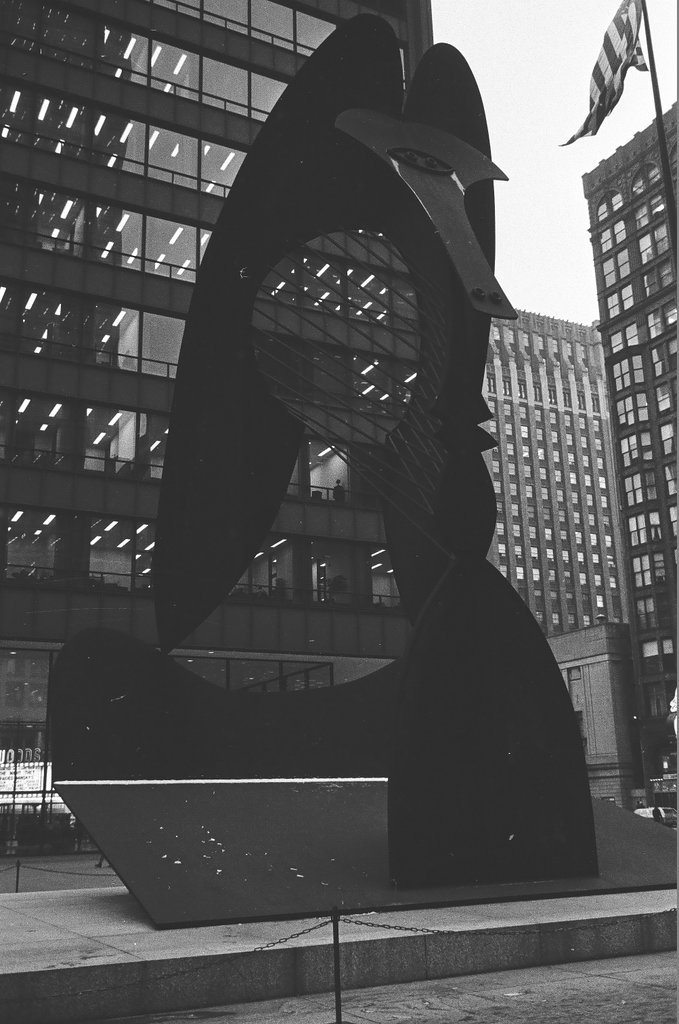 Ice formation on Picasso sculpture - Chicago Sun-Times
