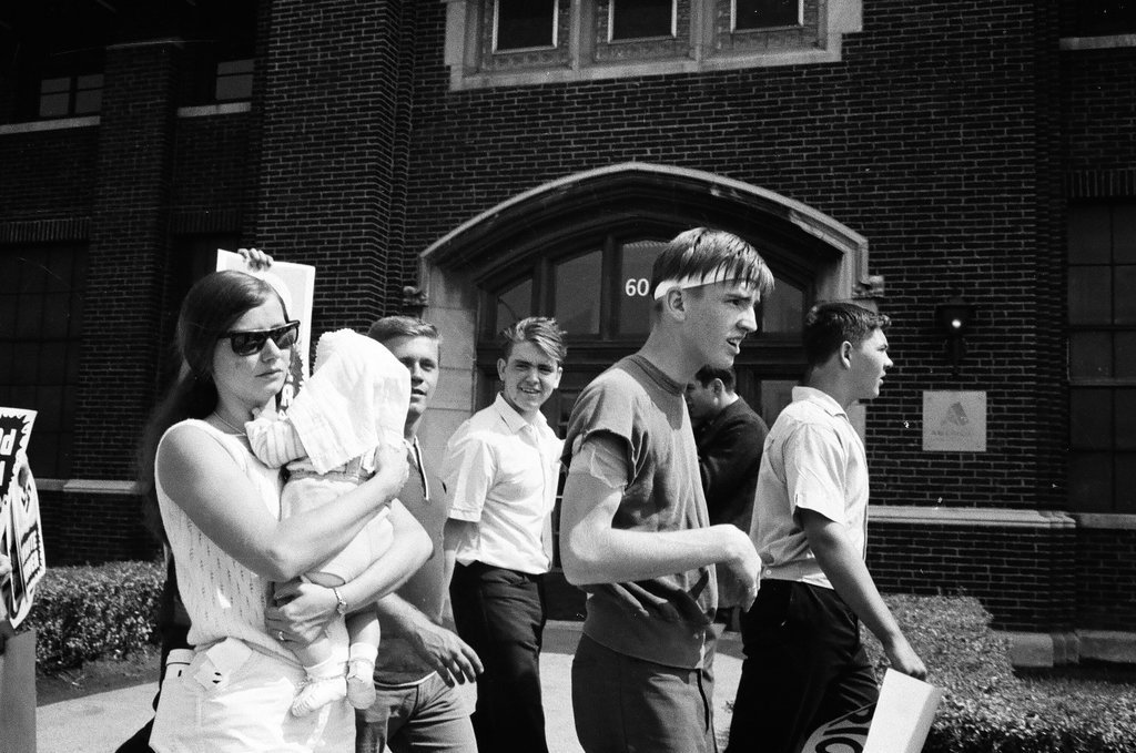 George Rockwell leading Nazi march in Gage Park - Jack Lenahan for Chicago Sun-Times
