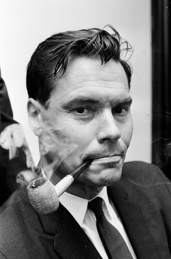 Neo-Nazi George Rockwell smokes a pipe - Kotalik (Bob or George) for Chicago Sun-Times
