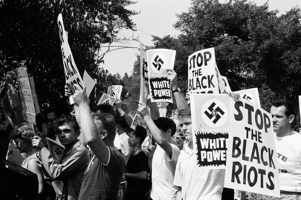 George Rockwell leading Nazi march in Gage Park - Jack Lenahan for Chicago Sun-Times