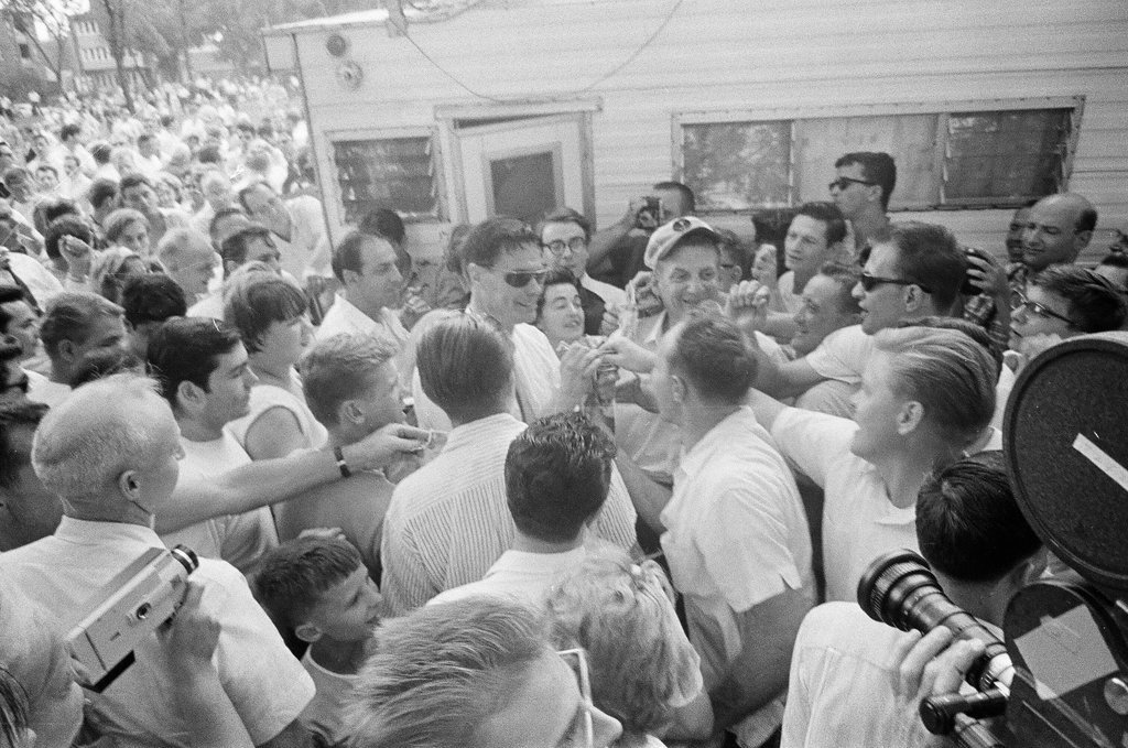 Neo-Nazi George Rockwell takes donations after speech - Edmund Jarecki for Chicago Sun-Times