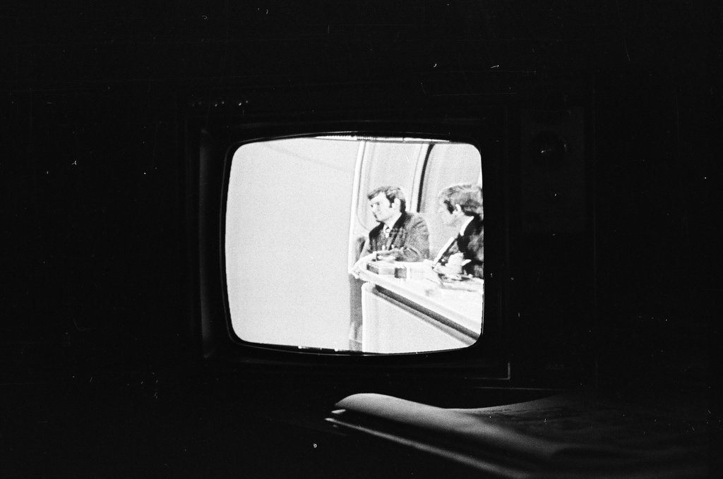 Television set showing Merv Griffin Show - Bob (Robert) Black for Chicago Sun-Times