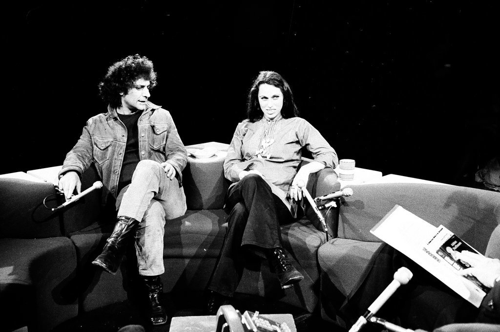 Abbie Hoffman on the set of Howard Miller Show - Larry Nocerino for Chicago Sun-Times