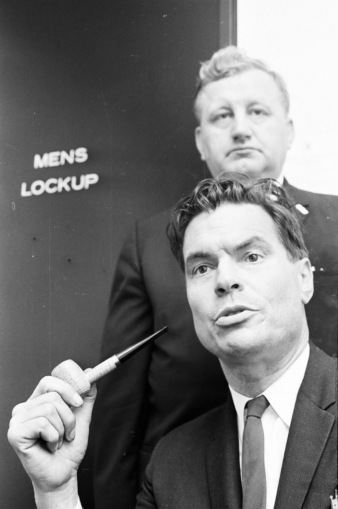 Neo-Nazi George Rockwell smokes a pipe - Kotalik (Bob or George) for Chicago Sun-Times