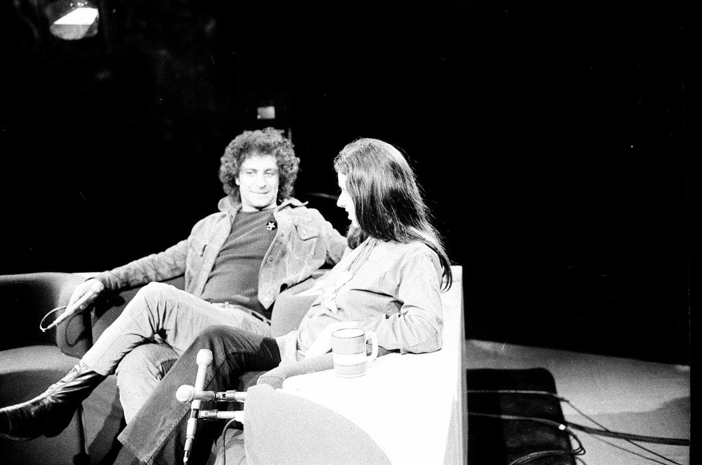 Abbie Hoffman on the set of Howard Miller Show - Larry Nocerino for Chicago Sun-Times