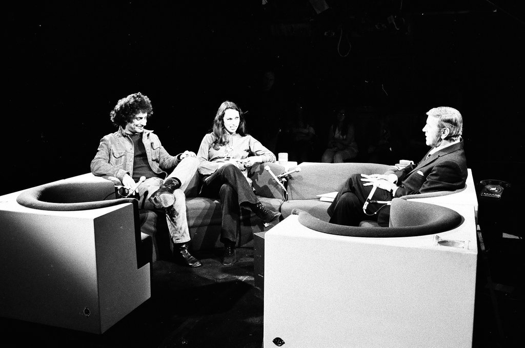 Abbie Hoffman on the set of Howard Miller Show - Larry Nocerino for Chicago Sun-Times