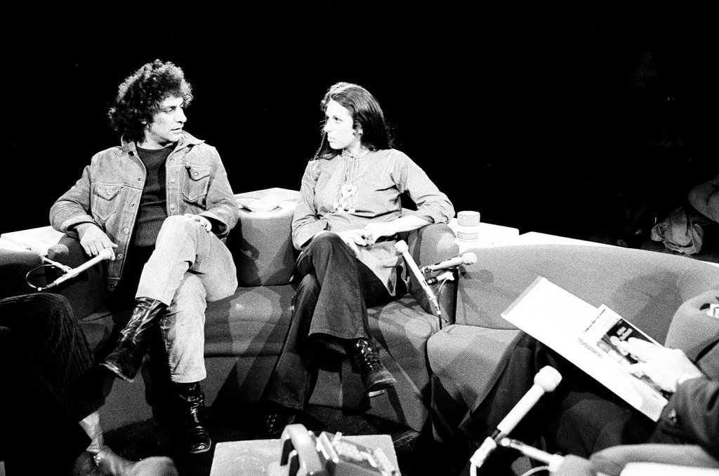 Abbie Hoffman on the set of Howard Miller Show - Larry Nocerino for Chicago Sun-Times