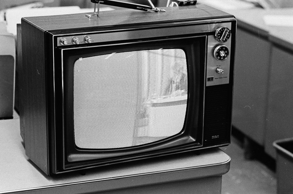 Television set showing Merv Griffin Show - Bob (Robert) Black for Chicago Sun-Times