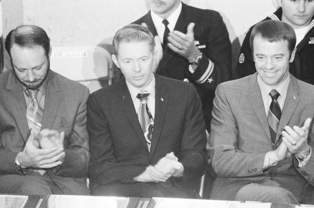 Apollo 15 astronauts attend award ceremony at City Hall - James (Jim) Klepitsch for Chicago Sun-Times