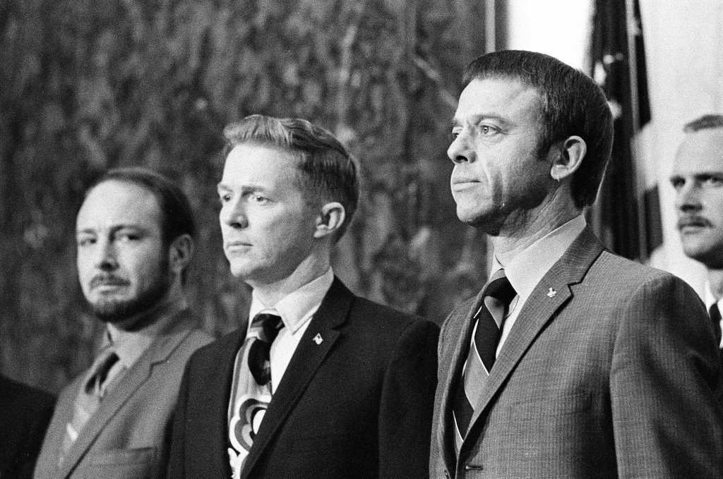 Apollo 14 astronauts at City Hall for award ceremony - M. Leon Lopez for Chicago Sun-Times
