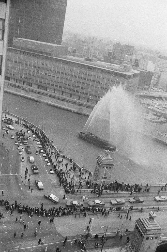 Aerial view of parade for Apollo 14 astronauts - Howard Lyon for Chicago Sun-Times