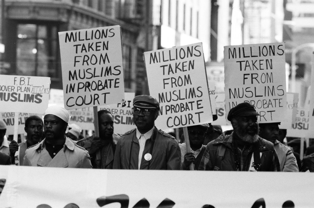 Muslim protest in the Loop following a court decision regarding Elijah Muhammad's estate - Chicago Sun-Times