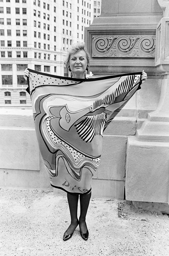 Margaret Daley and others wearing Picasso scarves - Ellen Domke for Chicago Sun-Times