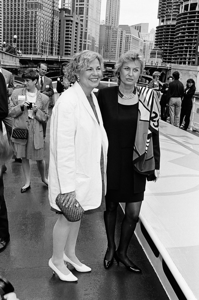 Margaret Daley and others wearing Picasso scarves - Ellen Domke for Chicago Sun-Times