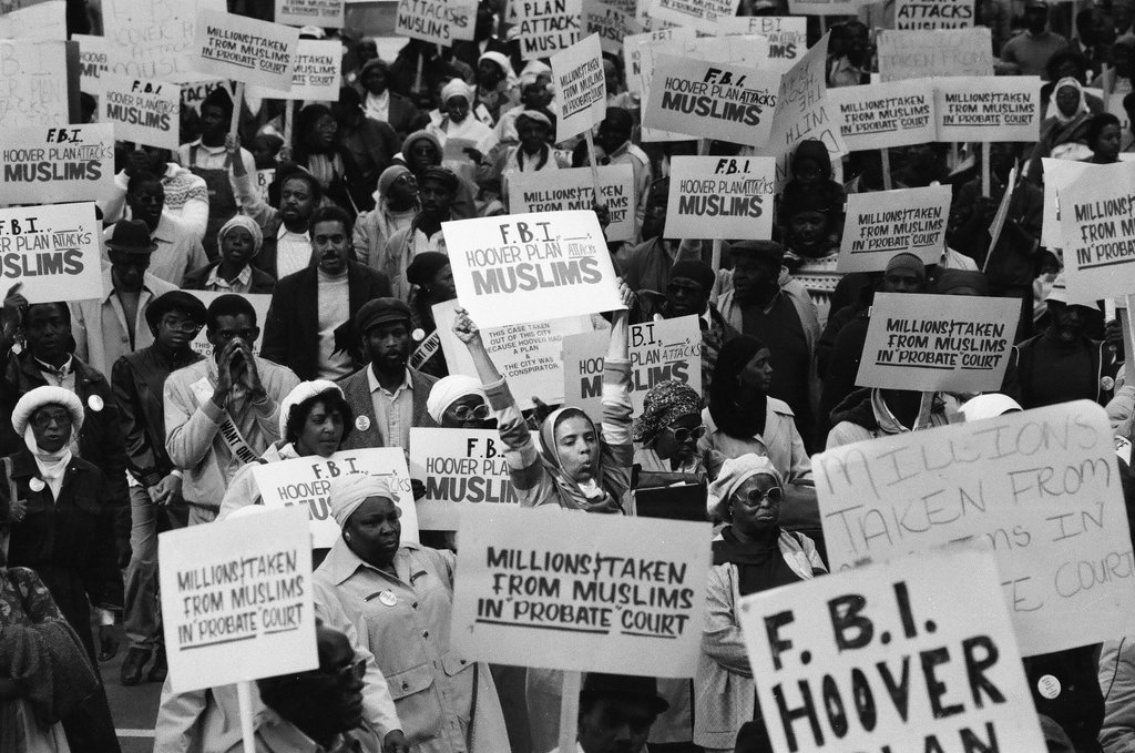 Muslim protest in the Loop following a court decision regarding Elijah Muhammad's estate - Chicago Sun-Times